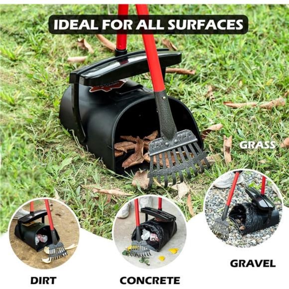 Pooper Scooper Large Swivel Bin & Rake for Large & Small Dogs Non-Breakable - Picture 3 of 7